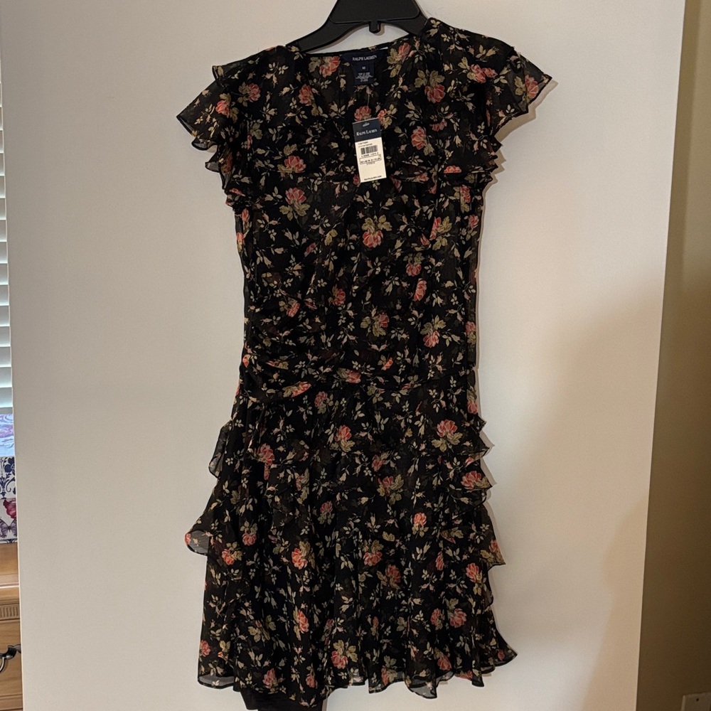 Ralph Lauren Black Floral Mini Dress